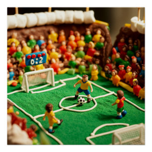 Soccer Cake and candys Stadium Poster