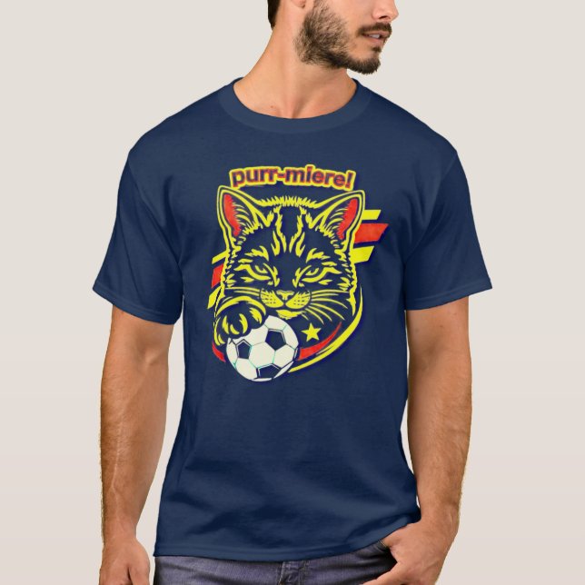 Soccer Cat Grafik T-Shirt (Vorderseite)