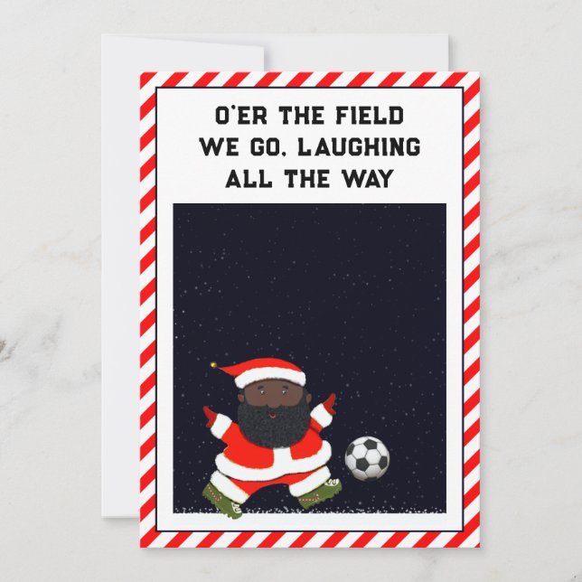 soccer Christmas holiday cards Feiertagskarte (Vorderseite)