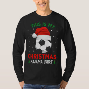 Soccer Christmas Pajama Weihnachtsmannmütze T-Shirt
