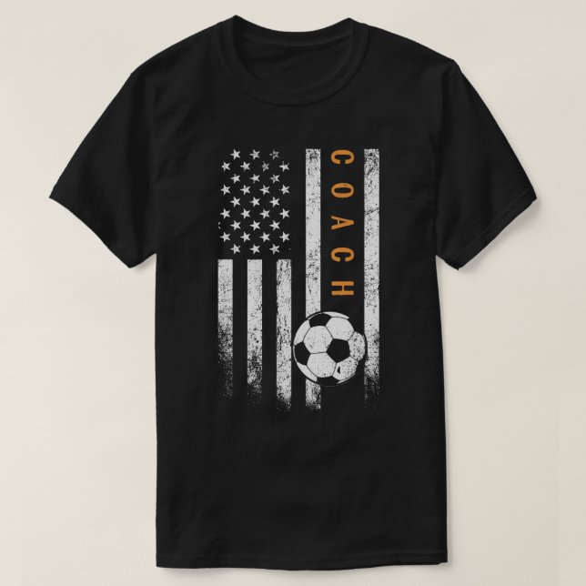 Soccer Coach American Flag Design Soccer Trainer C T-Shirt (Design vorne)