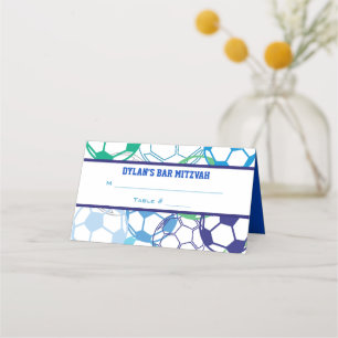 SOCCER COLORED Bar Bat Mitzvah Sitzbegleiter Platzkarte