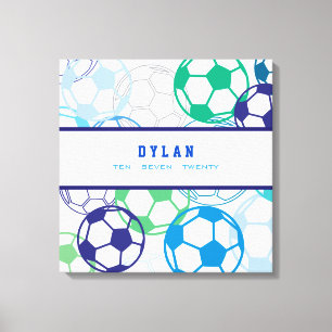 SOCCER COLORED Bar Mitzvah Sign in Memory Board Leinwanddruck