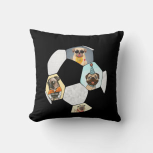 Soccer Cool Dog Pug Life Pug Birthday Cute Pug Kissen