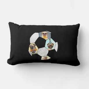 Soccer Cool Dog Pug Life Pug Birthday Cute Pug Lendenkissen
