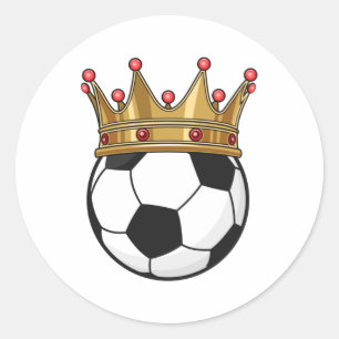 Soccer Crown King Runder Aufkleber