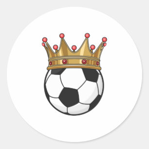 Soccer Crown King Runder Aufkleber