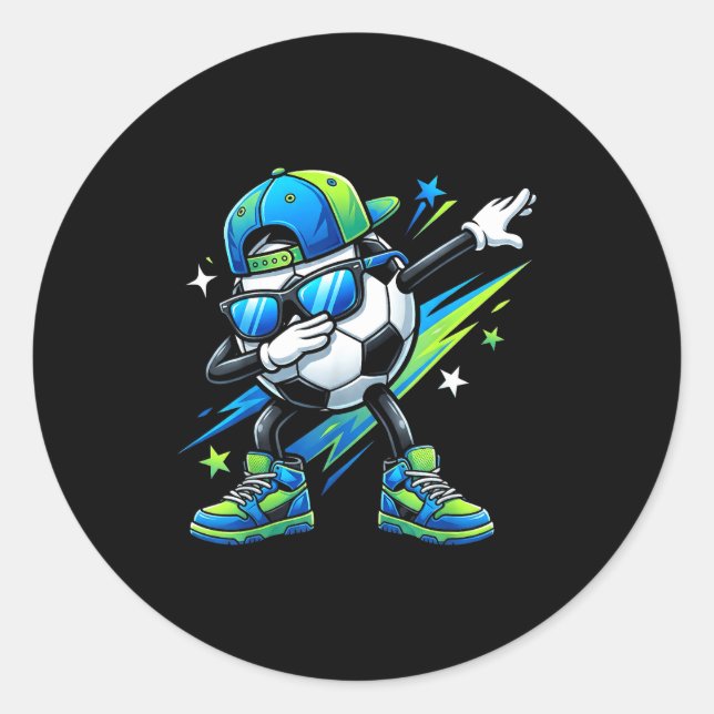 Soccer Dabbing Srts Cool Boys Girls Game Day Srt  Runder Aufkleber (Vorderseite)