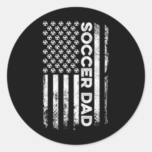 Soccer Dad Amerikanische Flagge Patriotischer Vate Runder Aufkleber