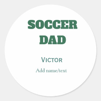 SOCCER DAD FOOTBALL FATHERS DAY GIFTS GREEN SIMPLE RUNDER AUFKLEBER