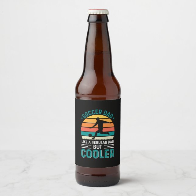 Soccer Dad Retro Sunset Bierflaschenetikett (Vorderseite)