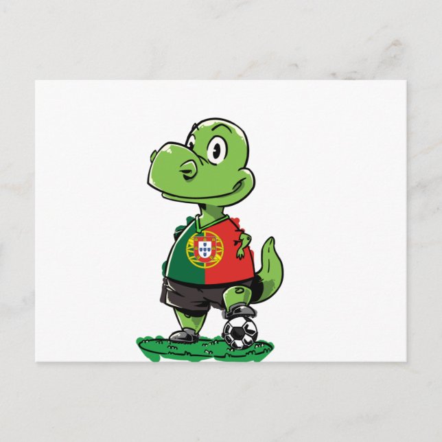 Soccer Dinosaurier Portugal Postkarte (Vorderseite)