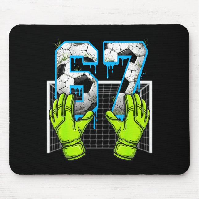 Soccer Drip 67 Six Seven Funny Gen Alpha Meme Desi Mousepad (Vorne)