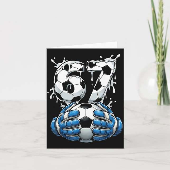 Soccer Drip Number 67 Boys Soccer Goalkeeper 67  Karte (Vorderseite)