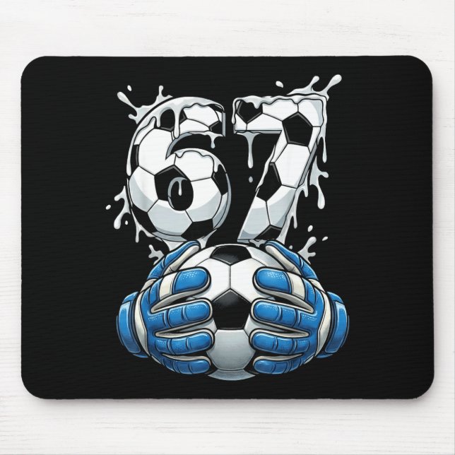 Soccer Drip Number 67 Boys Soccer Goalkeeper 67  Mousepad (Vorne)