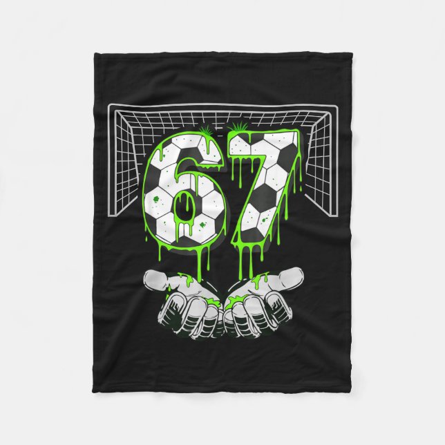 Soccer Drip Number 67 Boys Soccer Player 67 Footba Fleecedecke (Vorderseite)