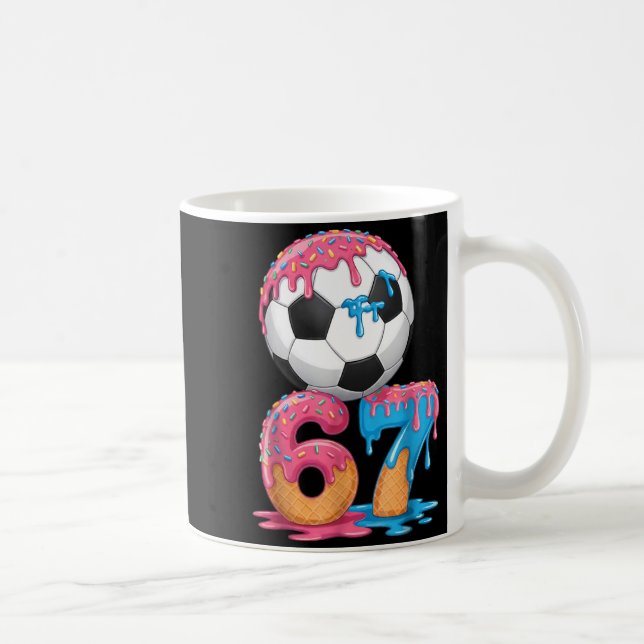 Soccer Drip Number 67 Boys Soccer Player 67  Kaffeetasse (Rechts)