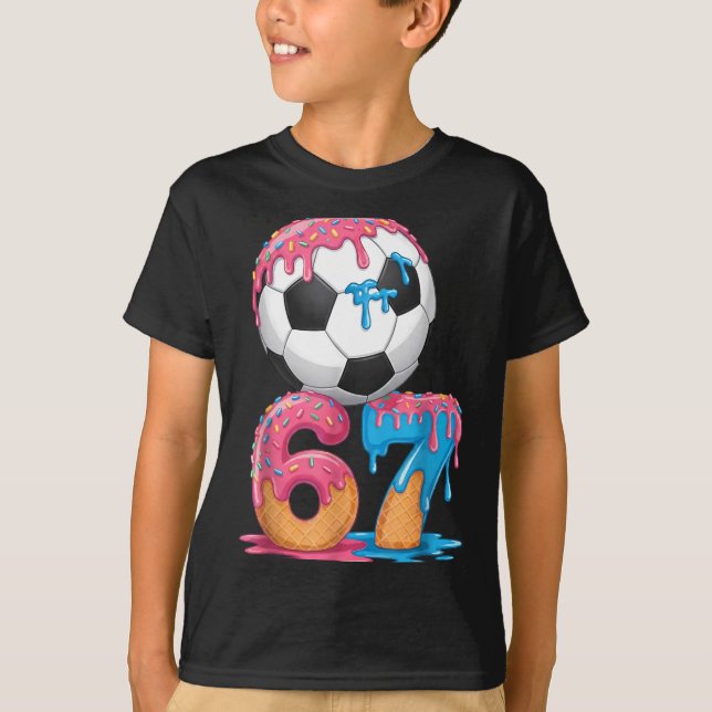 Soccer Drip Number 67 Boys Soccer Player 67  T-Shirt (Vorderseite)