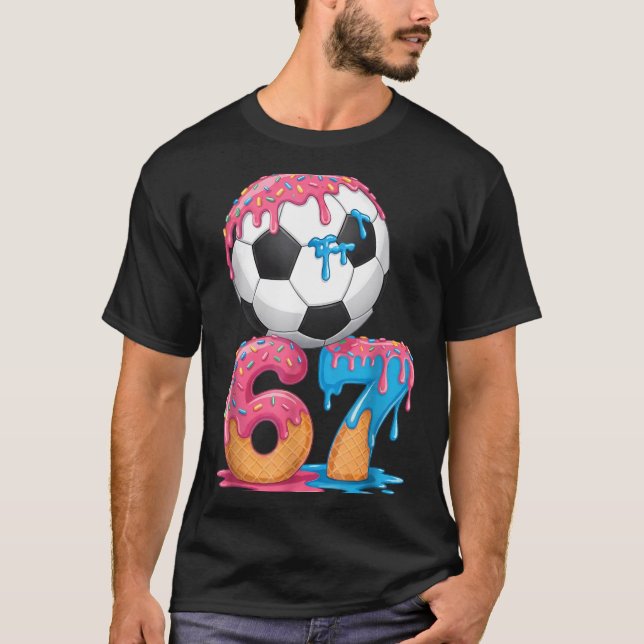 Soccer Drip Number 67 Boys Soccer Player 67  T-Shirt (Vorderseite)