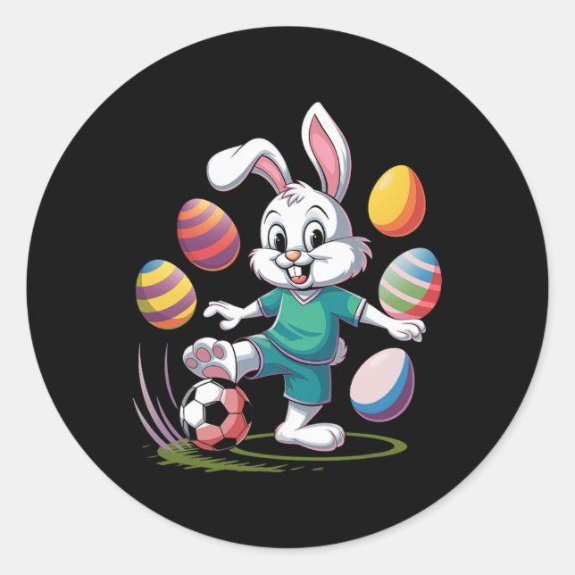 Soccer Easter Shirt Jungs Kinder Ostern Sonniger F Runder Aufkleber (Vorderseite)