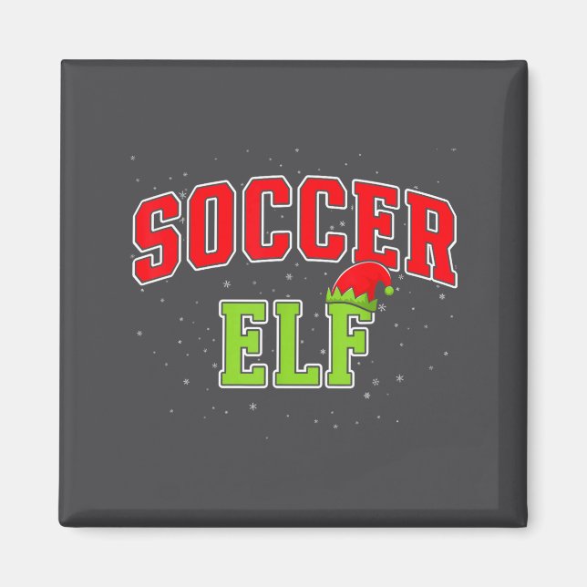 Soccer Elf Christmas Family Matching Group Xmas  Magnet (Vorne)