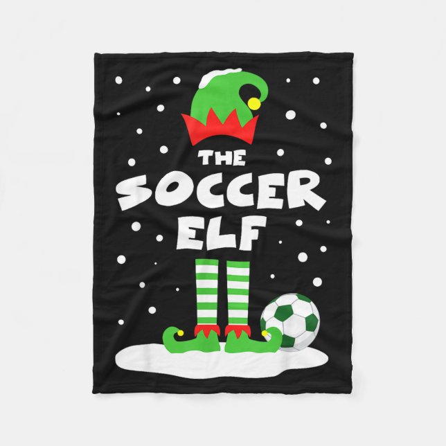 Soccer Elf Matching Group Family Holiday Christmas Fleecedecke (Vorderseite)