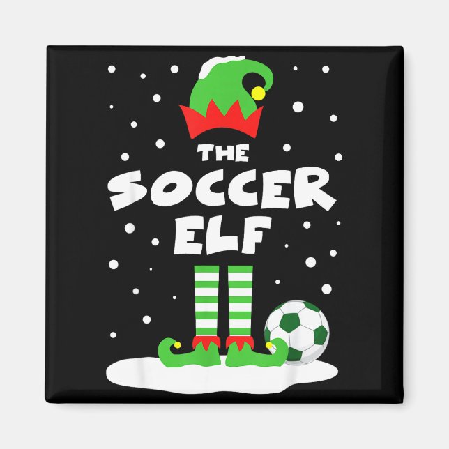 Soccer Elf Matching Group Family Holiday Christmas Magnet (Vorne)