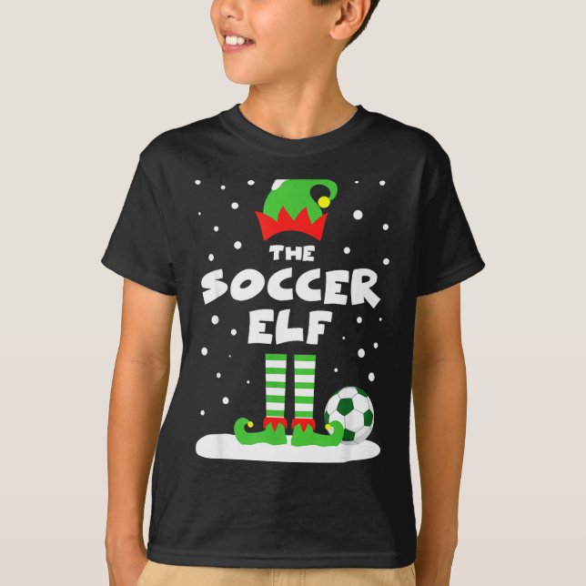 Soccer Elf Matching Group Family Holiday Christmas T-Shirt (Vorderseite)