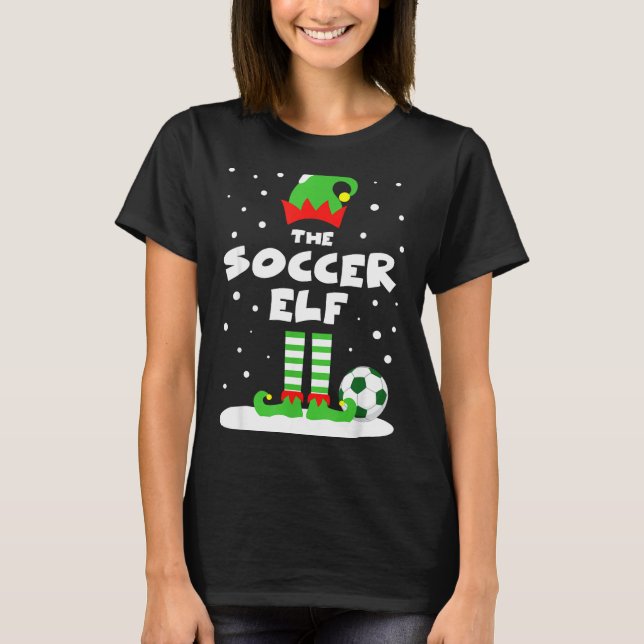 Soccer Elf Matching Group Family Holiday Christmas T-Shirt (Vorderseite)