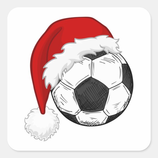 Soccer fans Christmas shirt design Soccer players Quadratischer Aufkleber (Vorderseite)