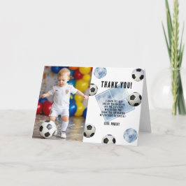 Soccer First Year Down Birthday Thank you Dankeskarte