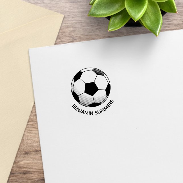 Soccer Football Ball Custom Name 1x1 Gummistempel (Von Creator hochgeladen)