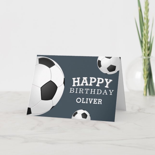 Soccer Football Balls Sports Happy Birthday Kids Karte (Vorderseite)