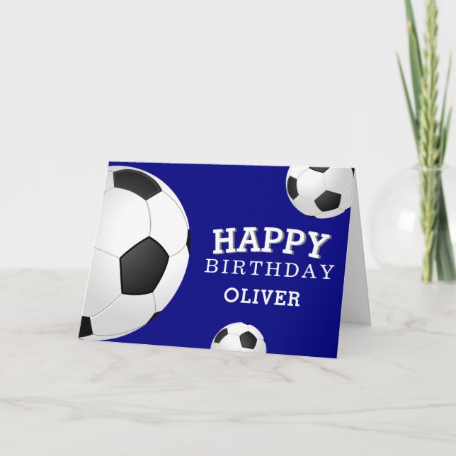 Soccer Football Balls Sports Happy Birthday Kids Karte (Vorderseite)