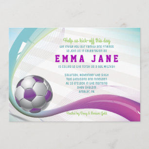 SOCCER GIRL Bar Mitzvah Einladung