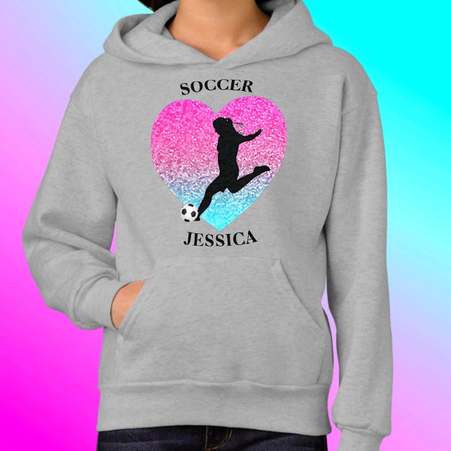 Soccer Girl Heart Hoodie mit (Von Creator hochgeladen)