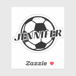 SOCCER GIRL INDIVIDUELLE NAME AUFKLEBER