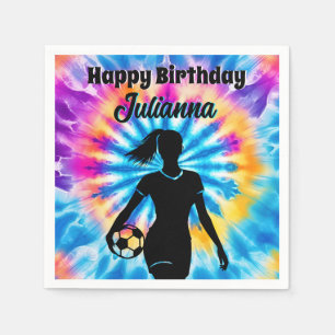 Soccer Girl Personalisierte Krawatte Dye Rainbow B Serviette
