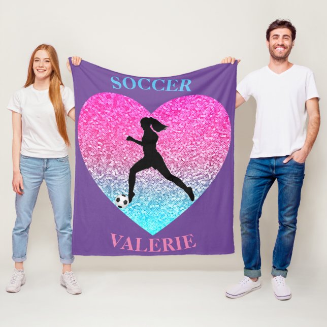 Soccer Girls Fleece Blanket mit Personalisiertem N (Beispiel)