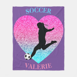 Soccer Girls Fleece Blanket mit Personalisiertem N