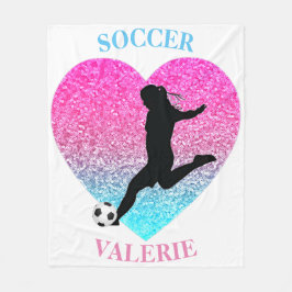 Soccer Girls Fleece Blanket mit Personalisiertem N