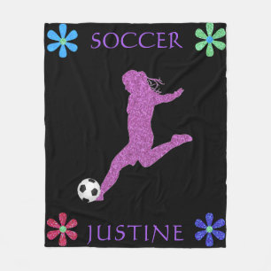 Soccer Girls Funkelnd Blume Power Fleecedecke