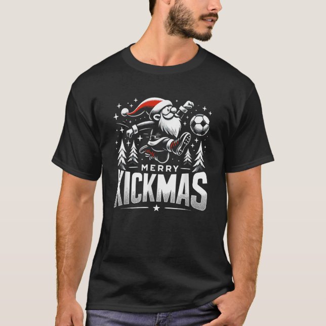 Soccer Gnome Merry Kickmas Soccer Christmas  T-Shirt (Vorderseite)