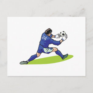 soccer goalie block graphic postkarte