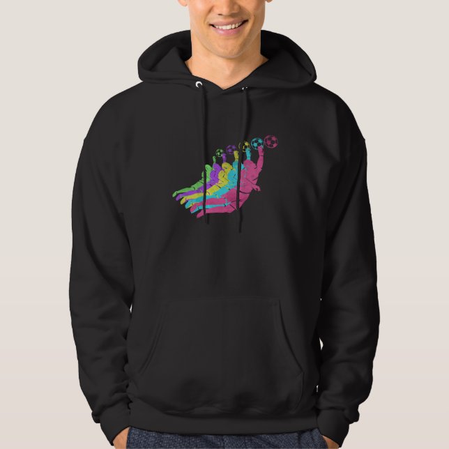 Soccer Goalie Save 80s Colors 1980s Hoodie (Vorderseite)