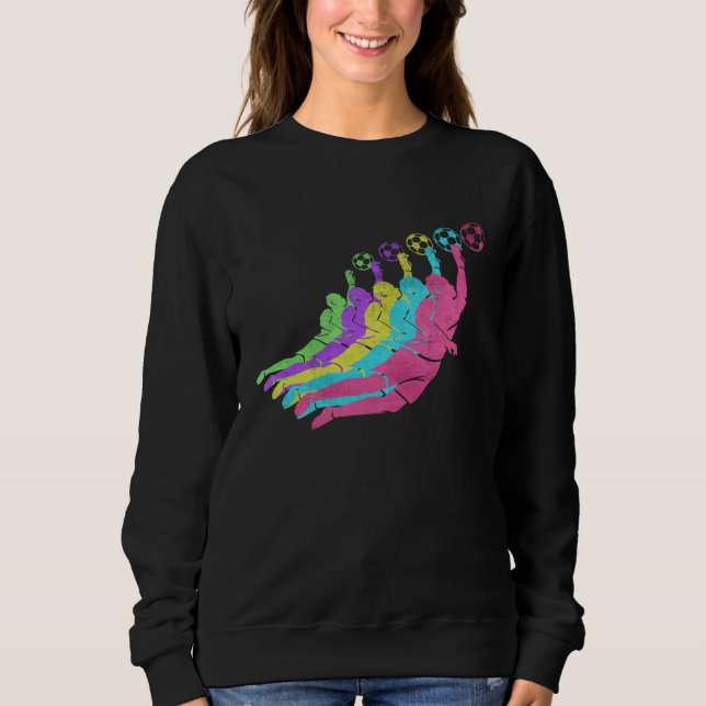 Soccer Goalie Save 80s Colors 1980s Sweatshirt (Vorderseite)