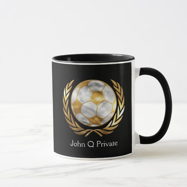 Soccer Gold und Silber Custom Tasse (Rechts)