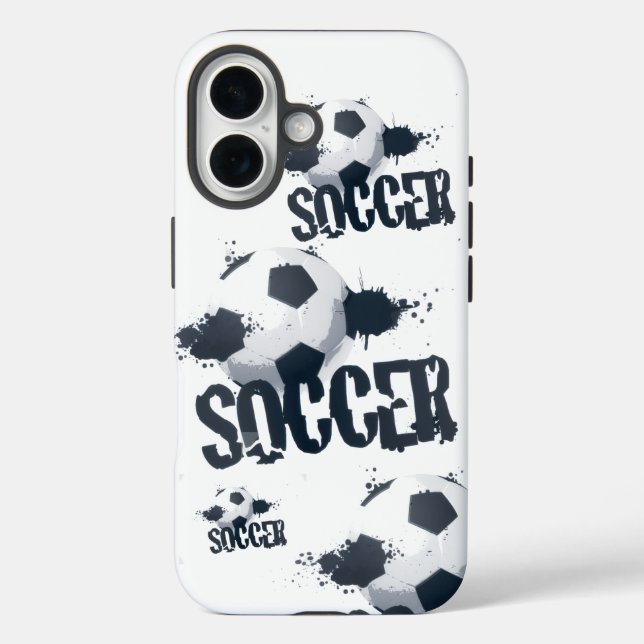 Soccer Graffiti iPhone 16 Case (Rückseite)