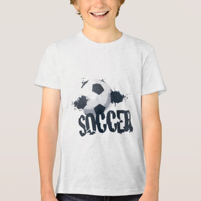 Soccer Graffiti Kids T-Shirt Tri-Blend Shirt (Vorderseite)