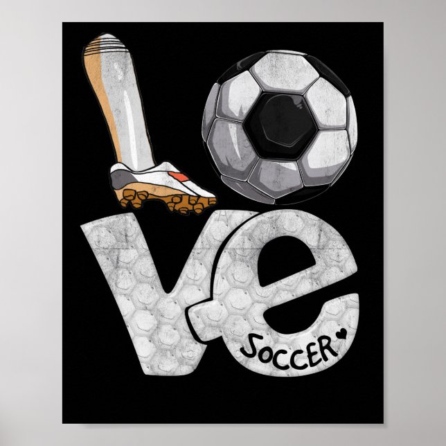 Soccer Graphic Sprichwort Liebe Herzball Poster (Vorne)
